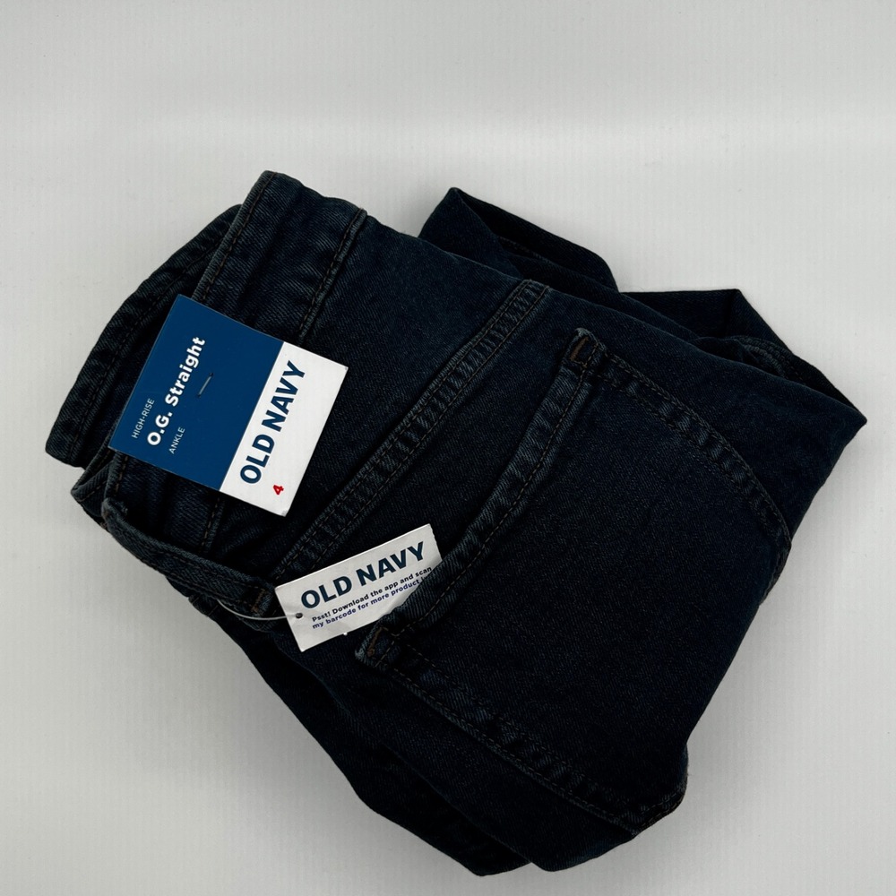 Old Navy Jeans Womens 4 Straight Dark Wash New‎ High Rise Ankle Denim NEW